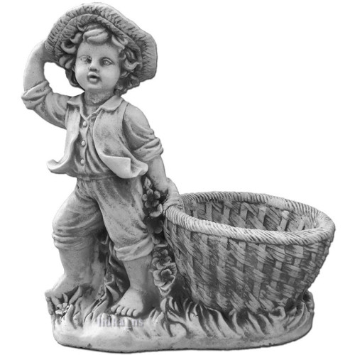 Donica figurka ogrodowa chłopiec z koszem s101141